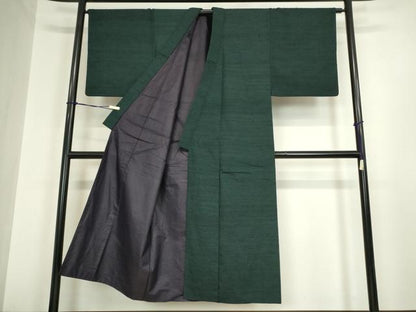 平和屋着物●男性 紬 アンサンブル 長羽織 褐返色 正絹 逸品 DAAY9963az