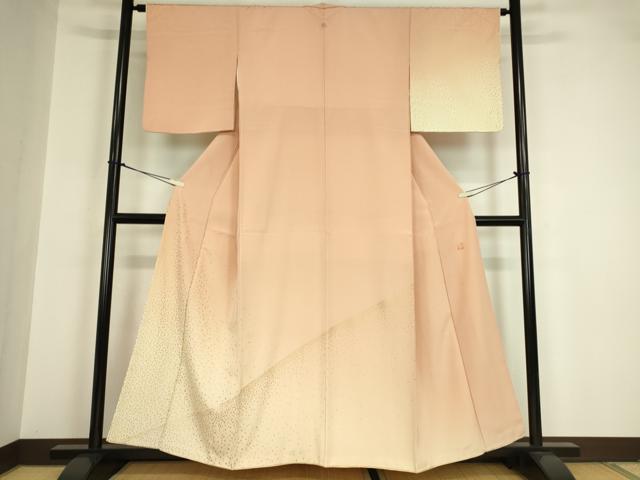 平和屋着物●人間国宝　福田喜三郎　訪問着　箔散らし霞文　金彩　正絹　逸品　DAAZ7343ud 平和屋着物○人間国宝 福田喜三郎 訪問着 箔散らし 金彩 正絹 逸品