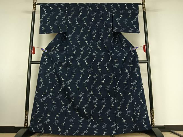 平和屋着物▽上質な紬 単衣 松 正絹 逸品 AABE6874jh