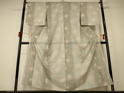 平和屋着物＊夏物 小紋 絽 花尽くし 洗える着物 AABE4757jd