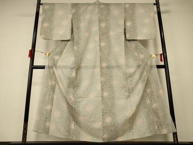 平和屋着物＊夏物 小紋 絽 花尽くし 洗える着物 AABE4757jd