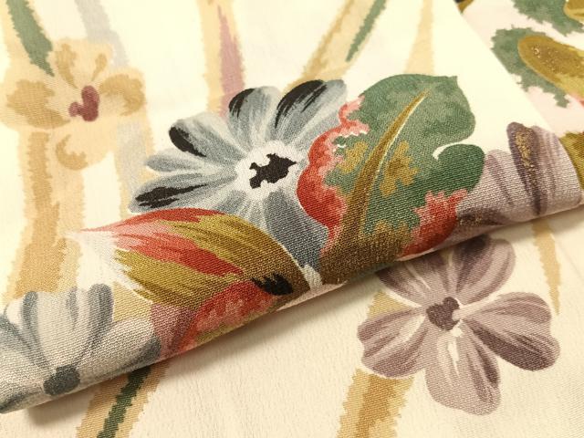 平和屋着物●上質な小紋　草花文　金彩　正絹　逸品　CABB4875vp