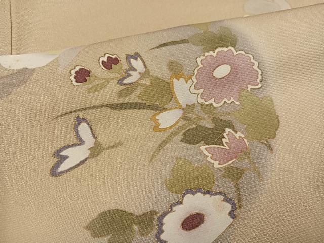 平和屋着物○訪問着 枝花文 暈し染め 金彩 正絹 逸品 AABE7343ph