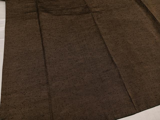 平和屋着物●男性　紬　色無地　涅色　正絹　逸品　AABE7362ph