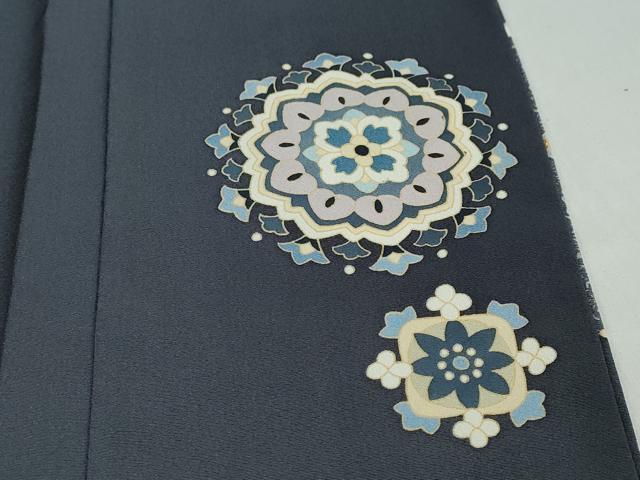 平和屋着物●豪華色留袖　作家物　駒刺繍　貝紫　洋花文　金彩　正絹　逸品　DABB0032ud