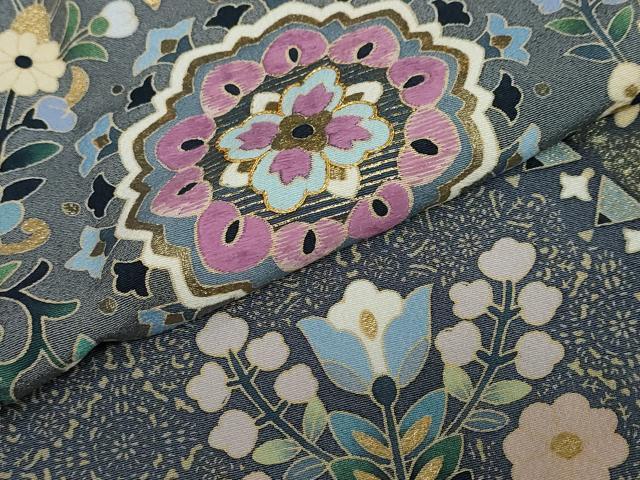 平和屋着物●豪華色留袖　作家物　駒刺繍　貝紫　洋花文　金彩　正絹　逸品　DABB0032ud