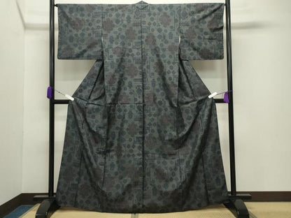 平和屋着物●本場大島紬　吉祥花文　正絹　逸品　CABA9998gh