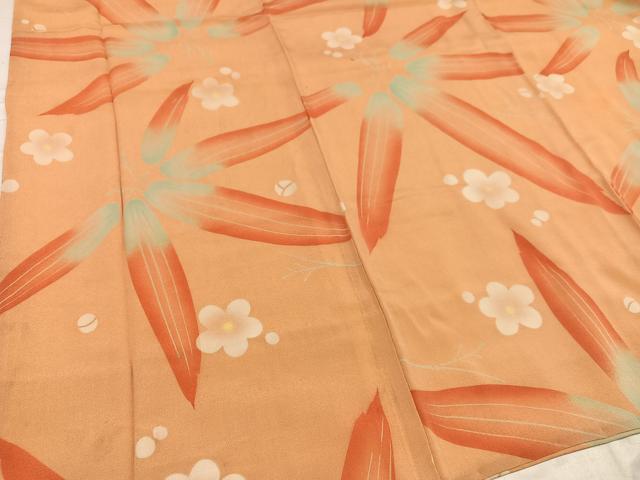 平和屋着物●長襦袢　袷　梅笹文　広衿仕立て　正絹　逸品　AABE8086ph