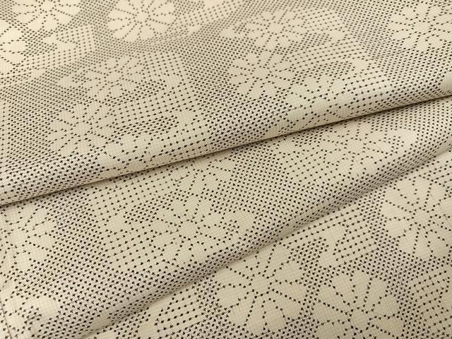 平和屋着物●本場大島紬　白大島　一元7マルキ　花尽くし　正絹　逸品　AABE7399ph