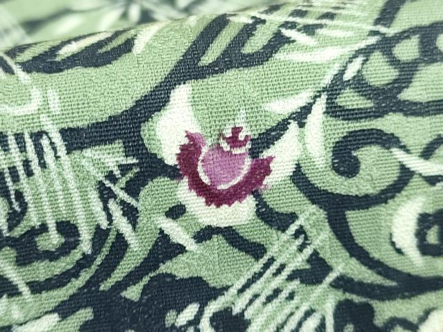 平和屋本店●極上　本場琉球紅型　琉球びんがた　知念紅型研究所　知念貞男　つけ帯　ふくら雀　反端付き　逸品　DZAB3363kh6