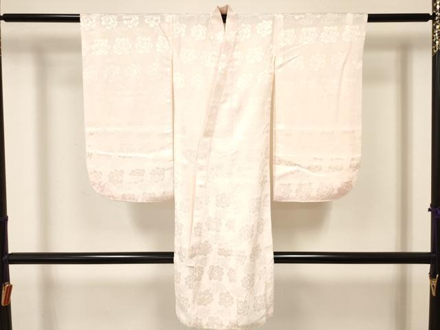 平和屋着物[]七五三　女の子　３歳　祝着　三つ身　長襦袢(袷)セット　駒刺繍　糸車花文　金彩　逸品　DABA3575ma
