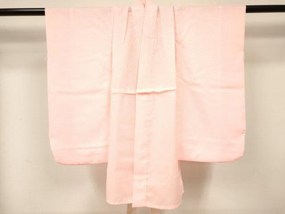平和屋着物[]七五三　女の子　３歳　祝着　三つ身　長襦袢(無双仕立て)・被布セット　檜扇花文　暈し染め　金銀彩　逸品　DABA3580ma
