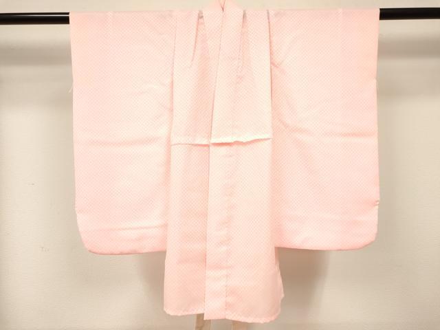 平和屋着物[]七五三　女の子　３歳　祝着　三つ身　長襦袢(無双仕立て)・被布セット　檜扇花文　暈し染め　金銀彩　逸品　DABA3580ma