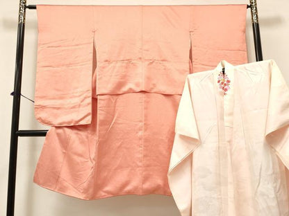 平和屋着物[]七五三　女の子　７歳　祝着　四つ身　長襦袢(袷・半衿刺繍)セット　鮫小紋柄　逸品　DABA3591ma