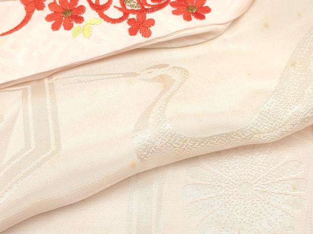 平和屋着物[]七五三　女の子　３歳　祝着　三つ身　長襦袢(単衣・半衿刺繍)セット　花車文　金彩　逸品　DABA3592ma