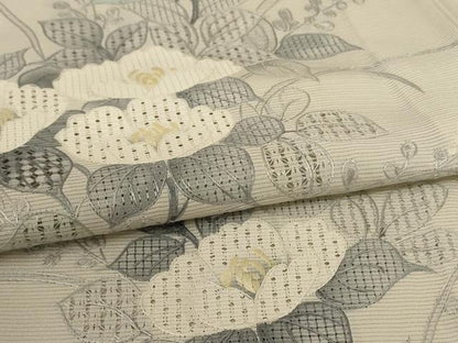 平和屋着物＊夏物　中国三大刺繍　汕頭刺繍　スワトウ刺繍　訪問着　絽　草花文　正絹　逸品　未使用　AABE7418jd