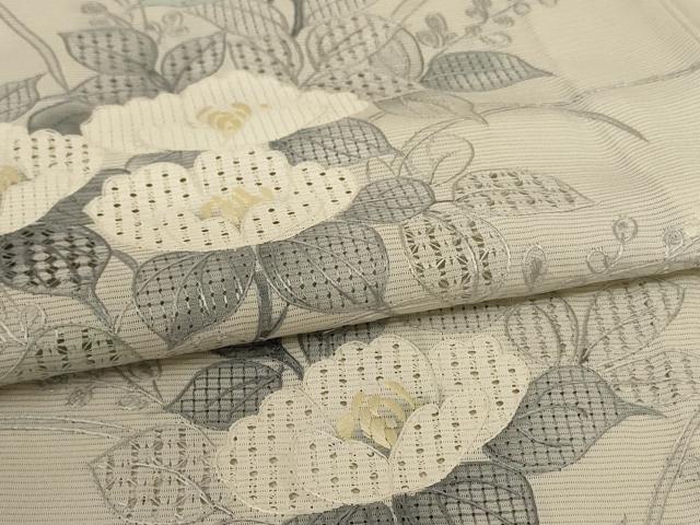 平和屋着物＊夏物　中国三大刺繍　汕頭刺繍　スワトウ刺繍　訪問着　絽　草花文　正絹　逸品　未使用　AABE7418jd