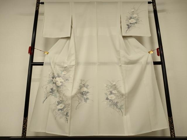 平和屋着物＊夏物　中国三大刺繍　汕頭刺繍　スワトウ刺繍　訪問着　絽　草花文　正絹　逸品　未使用　AABE7418jd
