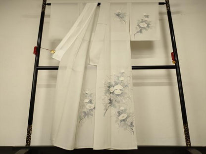 平和屋着物＊夏物　中国三大刺繍　汕頭刺繍　スワトウ刺繍　訪問着　絽　草花文　正絹　逸品　未使用　AABE7418jd