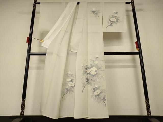 平和屋着物＊夏物　中国三大刺繍　汕頭刺繍　スワトウ刺繍　訪問着　絽　草花文　正絹　逸品　未使用　AABE7418jd