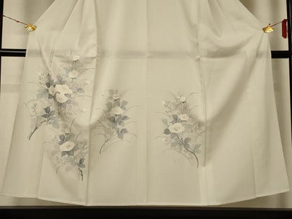 平和屋着物＊夏物　中国三大刺繍　汕頭刺繍　スワトウ刺繍　訪問着　絽　草花文　正絹　逸品　未使用　AABE7418jd