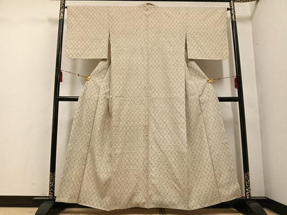 平和屋着物●上質な紬　ちぢみ織　琉球絣文様　正絹　逸品　AABE8881ph