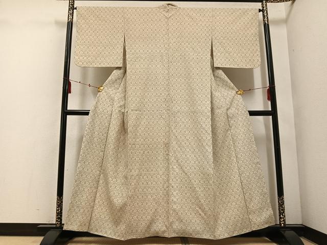 平和屋着物●上質な紬　ちぢみ織　琉球絣文様　正絹　逸品　AABE8881ph