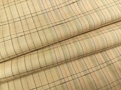 平和屋着物●上質な紬　格子　正絹　逸品　AABE8159ph