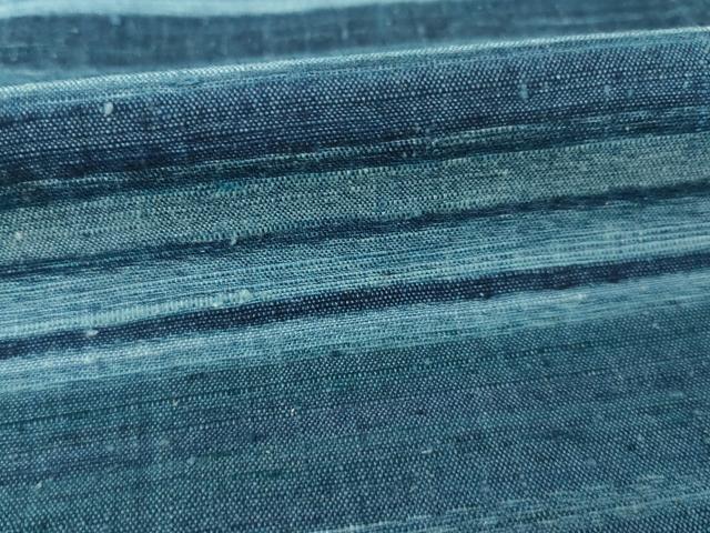 平和屋着物○郡上紬 草木染 横段文 正絹 逸品 AABE7590ck