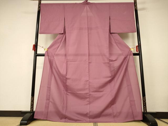 平和屋着物＊夏物 色無地 絽 蘇芳香色 洗える着物 AABE7441jd