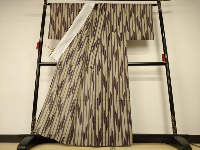 平和屋着物＊夏物 小紋 絽 幾何学文様 正絹 逸品 AABE7454jd