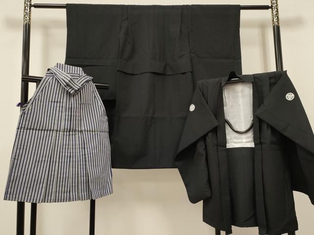 平和屋着物[]七五三　男の子　祝着・黒紋付羽織・行灯袴セット　DABA3598ma
