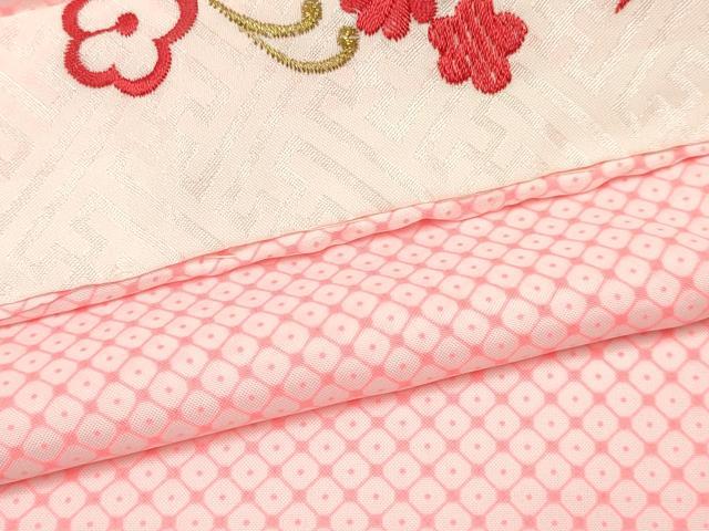平和屋着物[]七五三　女の子　３歳　祝着　三つ身　長襦袢(単衣・半衿刺繍)セット　束ね熨斗鞠花文　暈し染め　金彩　DABA3611ma