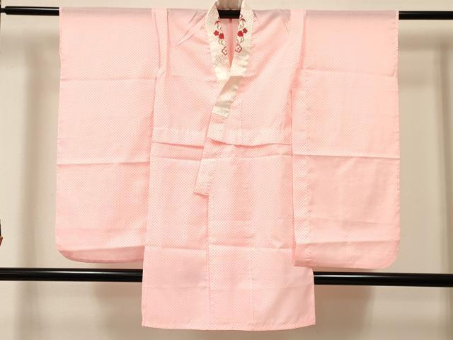 平和屋着物[]七五三　女の子　３歳　祝着　三つ身　長襦袢(単衣・半衿刺繍)セット　束ね熨斗鞠花文　暈し染め　金彩　DABA3611ma