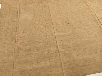 平和屋着物▽男性 紬 単衣 アンサンブル 榛色 正絹 逸品 AABE5638fy