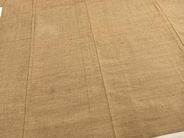 平和屋着物▽男性 紬 単衣 アンサンブル 榛色 正絹 逸品 AABE5638fy
