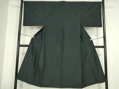 平和屋着物●男性 紬 アンサンブル 紺色 正絹 逸品 DABA4106az