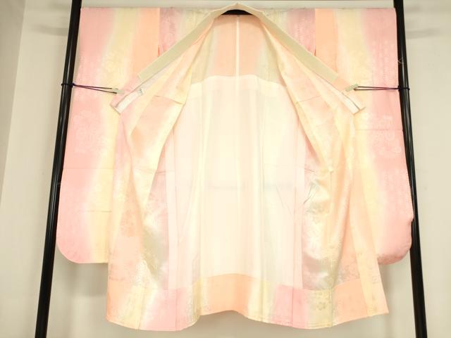 平和屋着物○振袖用長襦袢 無双仕立て 御所車花地紋 暈し染め やまと