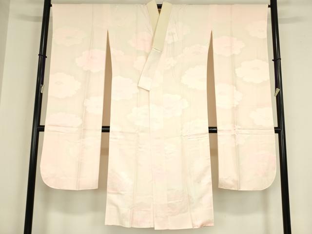 平和屋着物●振袖用長襦袢　袷　牡丹地紋　暈し染め　正絹　逸品　DABA4089az