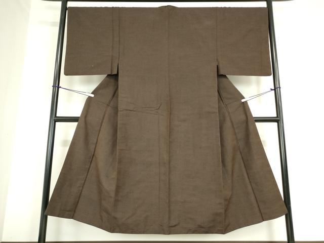 平和屋着物●男性　紬　憲法茶色　正絹　逸品　DABA4096az