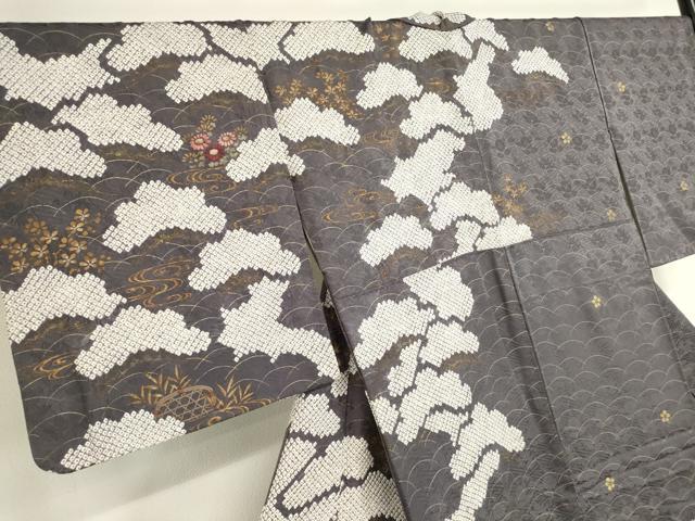 平和屋着物●訪問着　刺繍　絞り　鴛鴦花文　金彩　正絹　逸品　DABA4116az 平和屋着物○訪問着 刺繍 絞り 鴛鴦花文 金彩 正絹 逸品 DABA4116az