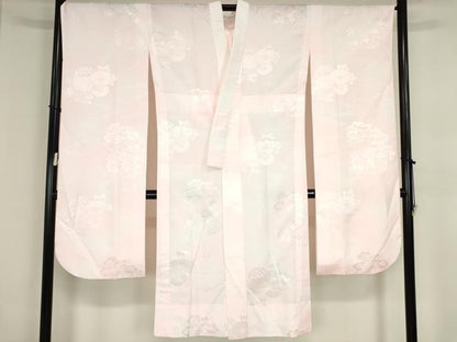 平和屋着物●豪華振袖・長襦袢(無双仕立て)セット　駒刺繍　吉祥花尽くし文　銀通し地　京都きもの友禅扱い　正絹　逸品　DABA4108az