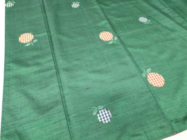 平和屋着物●伝統工芸士 馬渕登 紬 彩花 成物 証紙付き 正絹 逸品 未使用 DABA4105az