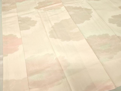 平和屋着物●振袖用長襦袢　袷　牡丹地紋　暈し染め　正絹　逸品　DABA4089az