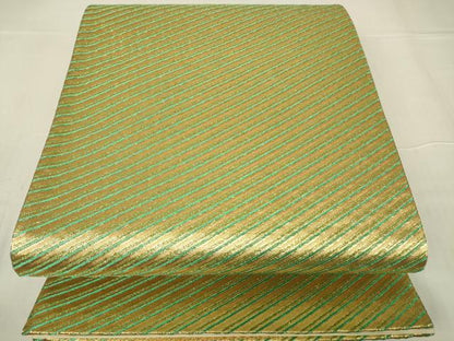 平和屋着物▼全通柄袋帯　斜線文　金糸　鈴乃屋扱い　正絹　逸品　DABA4158az