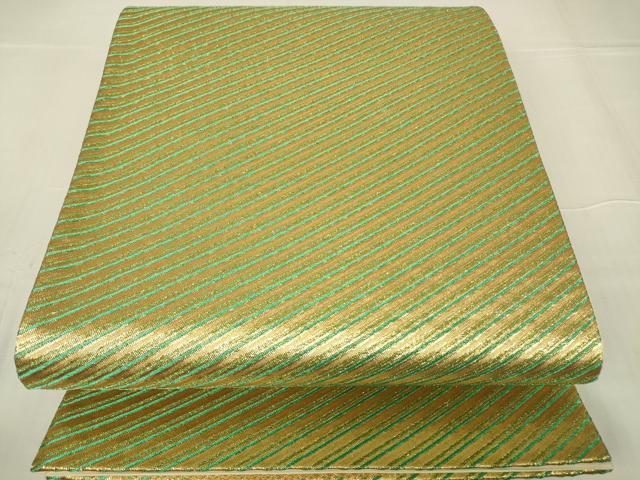 平和屋着物▼全通柄袋帯　斜線文　金糸　鈴乃屋扱い　正絹　逸品　DABA4158az