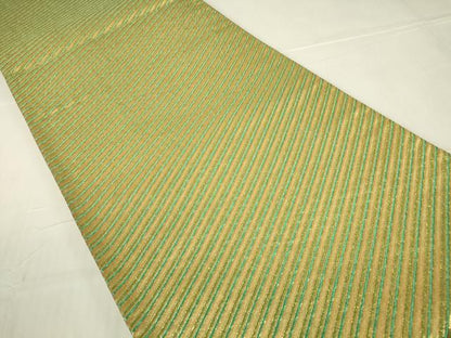平和屋着物▼全通柄袋帯　斜線文　金糸　鈴乃屋扱い　正絹　逸品　DABA4158az