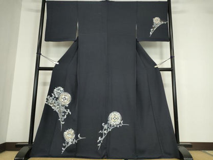平和屋着物●訪問着 刺繍 正倉院花文 金銀彩 京都きもの友禅扱い 正絹 逸品 DABA4205az