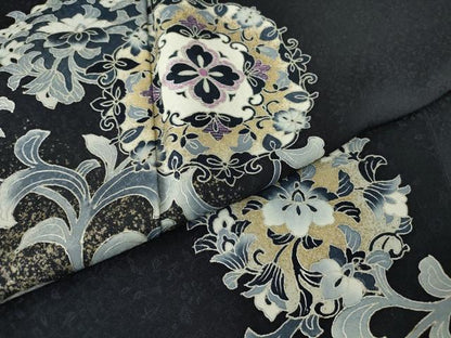 平和屋着物●訪問着 刺繍 正倉院花文 金銀彩 京都きもの友禅扱い 正絹 逸品 DABA4205az