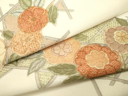 平和屋着物▼中国三大刺繍 スワトウ刺繍 汕頭刺繍 相良刺繍 総刺繍 太鼓柄袋帯 籠目花文 正絹 逸品 DAAZ6997fe